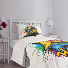 Young Man Hip Hop Culture Bedspread Set