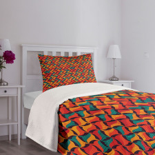 Abstract Funky Waves Bedspread Set