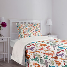 Colorful Sketch Composition Bedspread Set