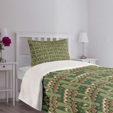 Cartoon Saguaro Zigzag Bedspread Set