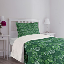 Green Dotted Pattern Bedspread Set