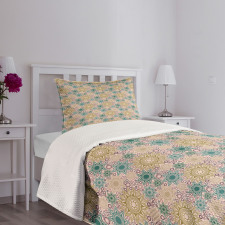 Oriental Floral Pattern Bedspread Set