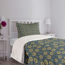 Fresh Green Foliage Leaves Bedspread Set