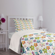 Colorful Celestial Shapes Bedspread Set