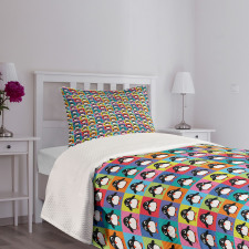 Colorful Frame Animals Bedspread Set