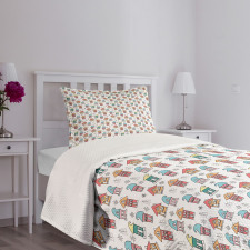 Noel Theme House Bedspread Set