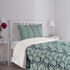 Oriental Folkore Flowers Bedspread Set