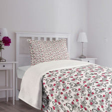 Valentine's Day Hearts Bedspread Set