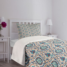 Traditional Floral Art Bedspread Set