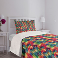 Colorful Circle Design Bedspread Set