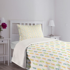 Watercolor Foliage Motif Bedspread Set