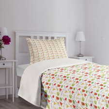 Cocktail Party Drinks Bedspread Set