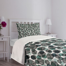 Abstract Dots Foliage Bedspread Set