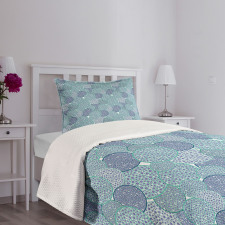 Pastel Color Filled Circles Bedspread Set