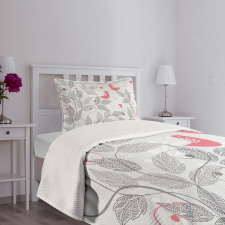 Retro Love Birds Bedspread Set