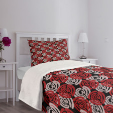 Digital Featured Rose Bedspread Set
