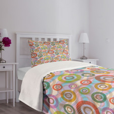 Hippie Colorful Circles Bedspread Set