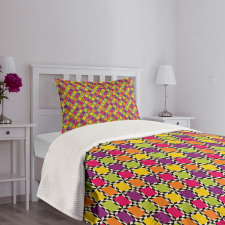 Colorful Diamond Shape Bedspread Set