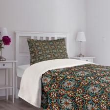 Circles Flowers Modern Bedspread Set