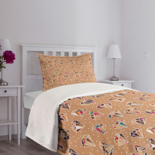 Colorful Diamond Shapes Bedspread Set