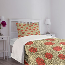 Romantic Flowerbed Art Bedspread Set