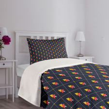 Pine Trees Checkered Bedspread Set