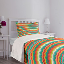 Geometric Abstract Wave Bedspread Set