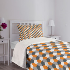 Modern Hexagonal Tile Bedspread Set