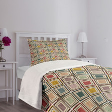 Colorful Dotted Squares Bedspread Set