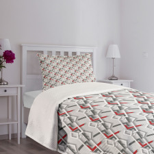 Modern Grid Design Bedspread Set