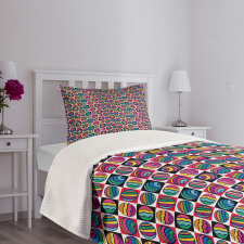 Checkered Doodle Eggs Bedspread Set