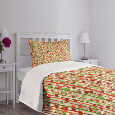 Retro Abstract Circles Bedspread Set