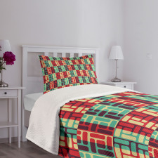 Colorful Squares Bedspread Set