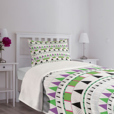 Tribal Triangle Design Bedspread Set