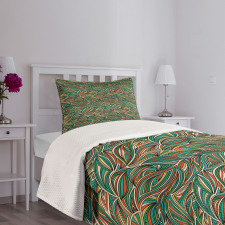 Colorful Swirled Lines Bedspread Set