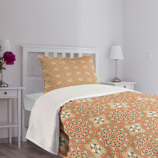 Flower Blooms Circles Bedspread Set