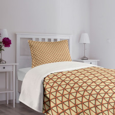Grid Style Triangles Bedspread Set
