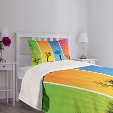 Colorful Banners Autumn Bedspread Set