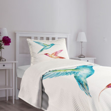 Colorful Hummingbird Bedspread Set