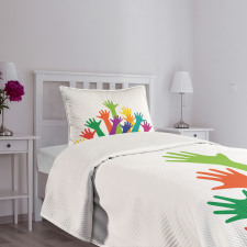 Silhouette of Hands Bedspread Set