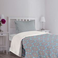 Oriental Floral Tile Bedspread Set