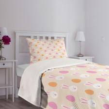 Bunny Faces and Eggs Bedspread Set