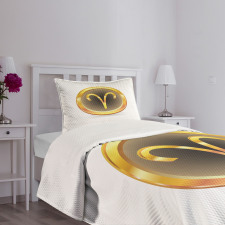 Yellow Round Sign Bedspread Set