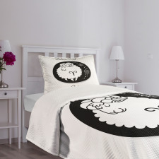 Funny Ram in a Dot Bedspread Set