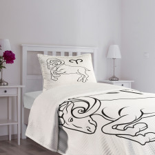 Horned Animal Art Bedspread Set
