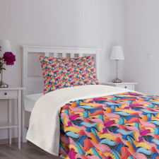 Abstract Unusual Waves Bedspread Set