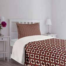 Grid Style Squares Bedspread Set