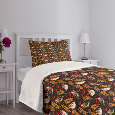 Goldfinch Berry Pattern Bedspread Set