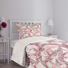 Sketchy Leaves Petals Bedspread Set