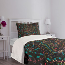 Herbs Blooming Stems Bedspread Set